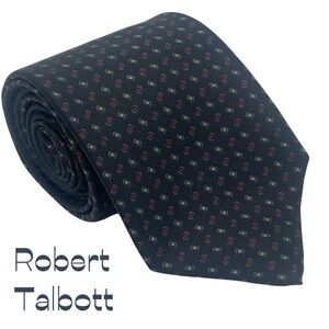Robert Talbott Navy Red Silk Necktie NWOT